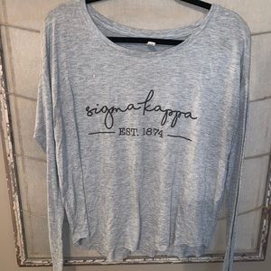 Sigma Kappa Heather Grey Slouchy Fit Long Sleeve M